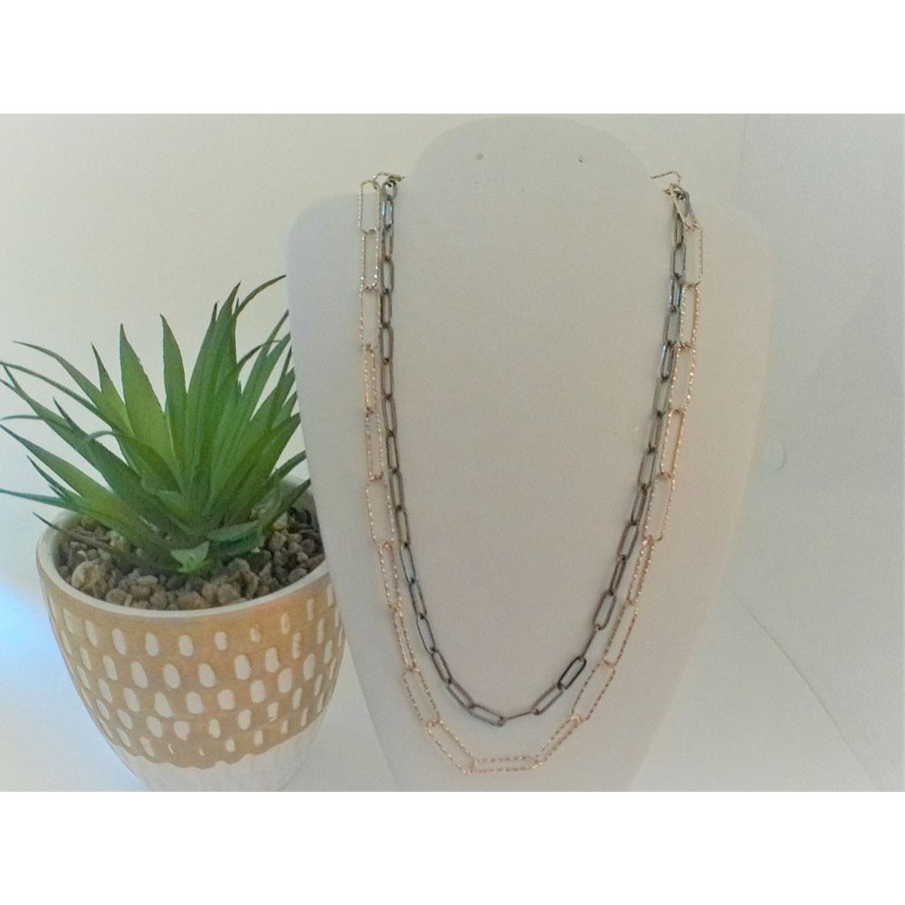 Necklace - Layered Two-Toned Chain
